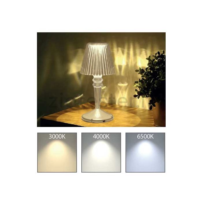 Lampada LED da Tavolo Kristall Ricaricabile - Temperatura colore