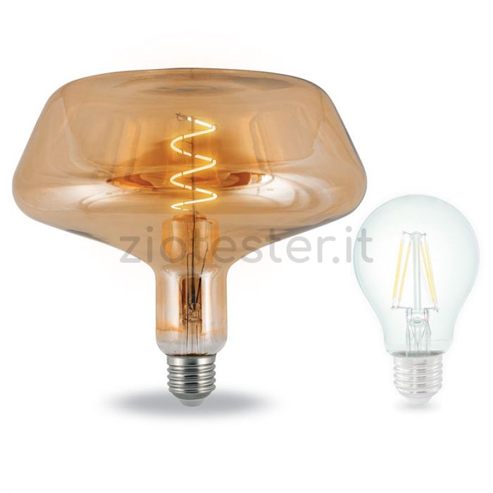 Lampadina vintage colore ambrato con filamento LED - E27