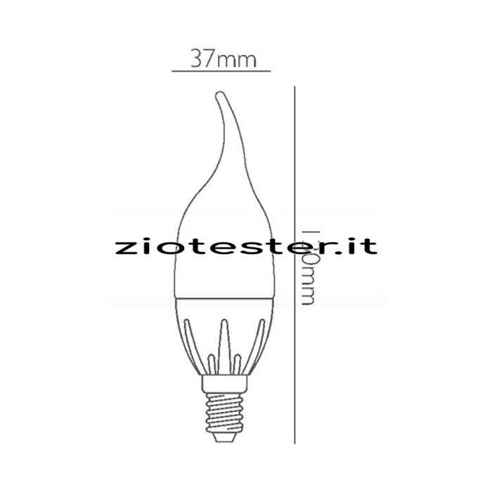 Lampadina LED Classic Wind Twisted Equivalente a 30W Dimensioni