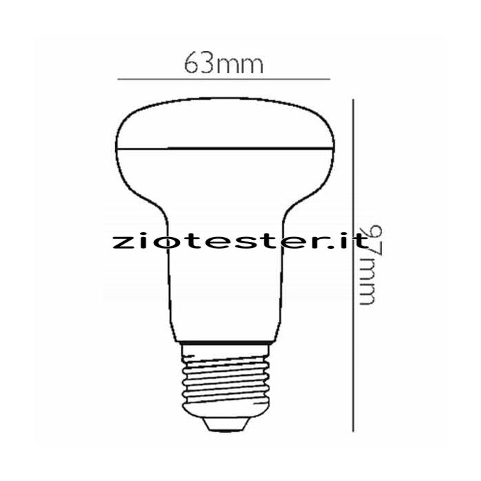 Lampadina LED Reflector Equivalente 51W Dimensioni