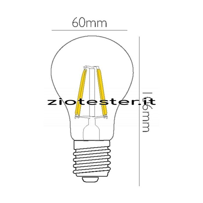 Lampadina a LED Filament Clear 4W Equivalente a 35W E27-tec