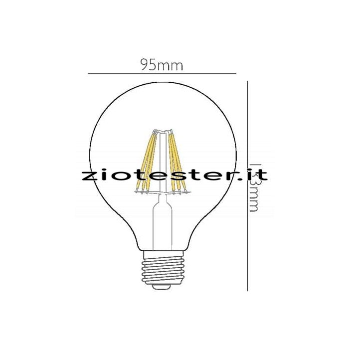 Lampadina LED Filament Globe G95 7W Equivalente a 60W E27-tec