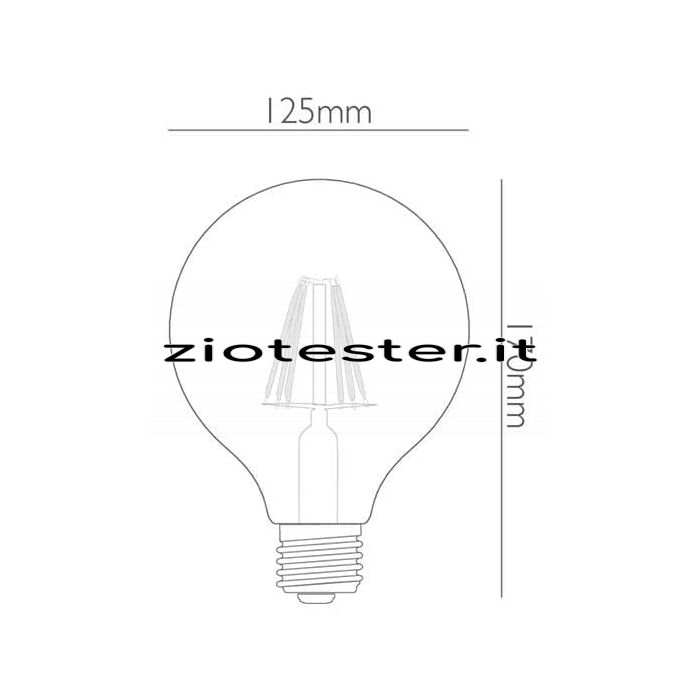 Lampadina LED Filament Globe G125 9W Equivalente a 75W E27-tec