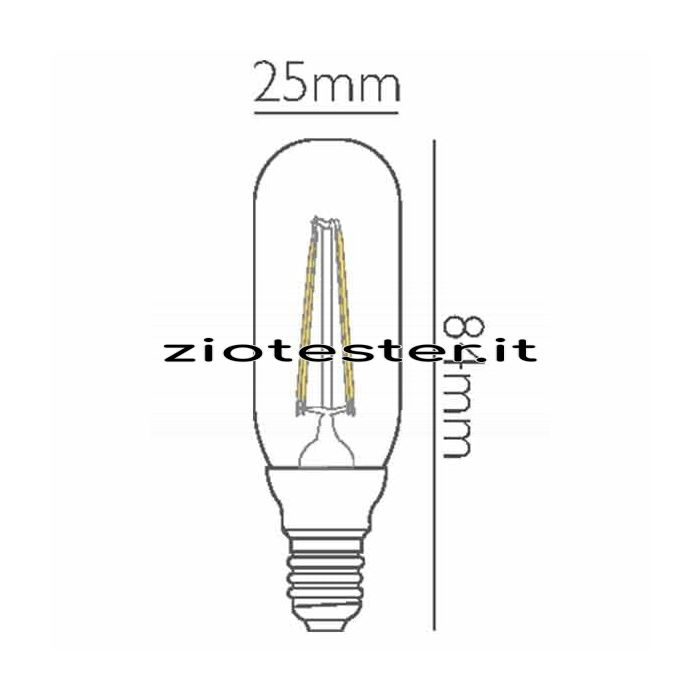 Lampadina a LED Filament Clear E14 Equivalente a 20W Dimensione