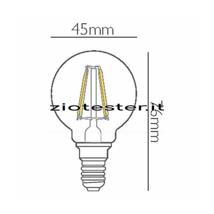 Lampadina LED Filament Miniglobe 4w equivalente 40W E14-tec