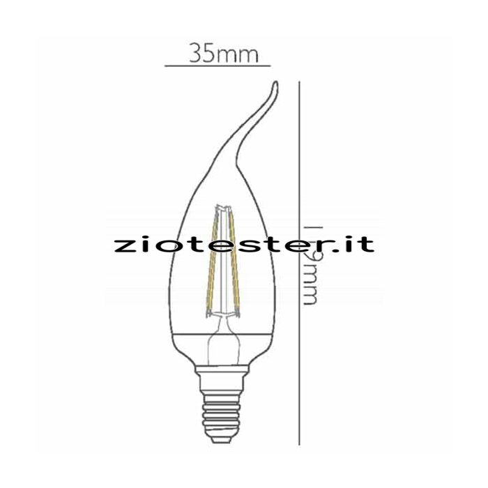 Lampadina a LED Filament Clear Wind Twisted 6W equivalente 60W E14-tec