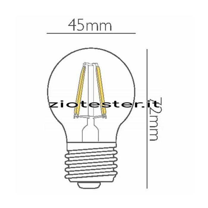 Lampadina a LED Filament Clear Miniglobe 6W equivalente a 60W E27-tec
