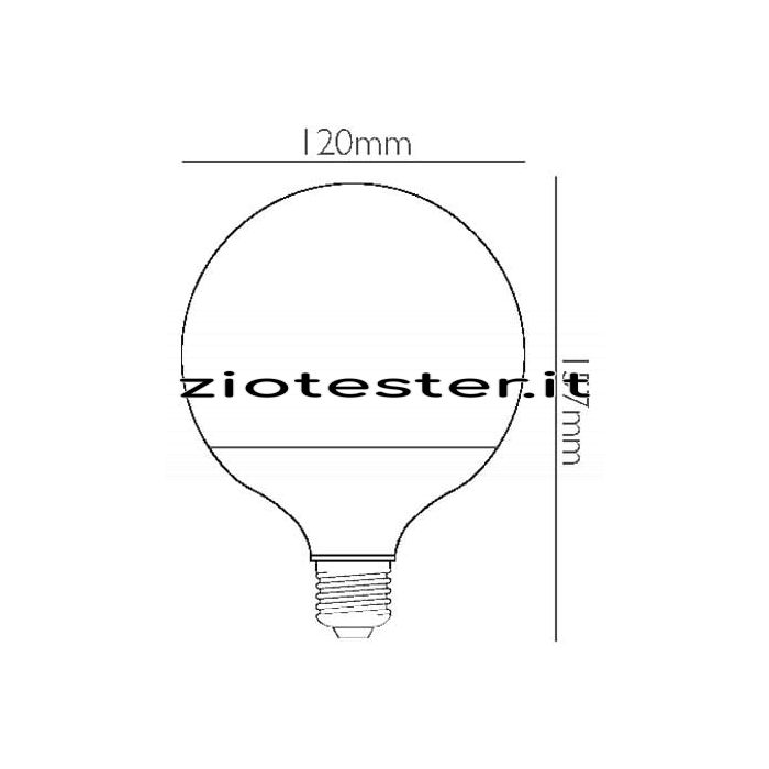 Lampadina LED Classic Globes equivalente a 100W dimensioni
