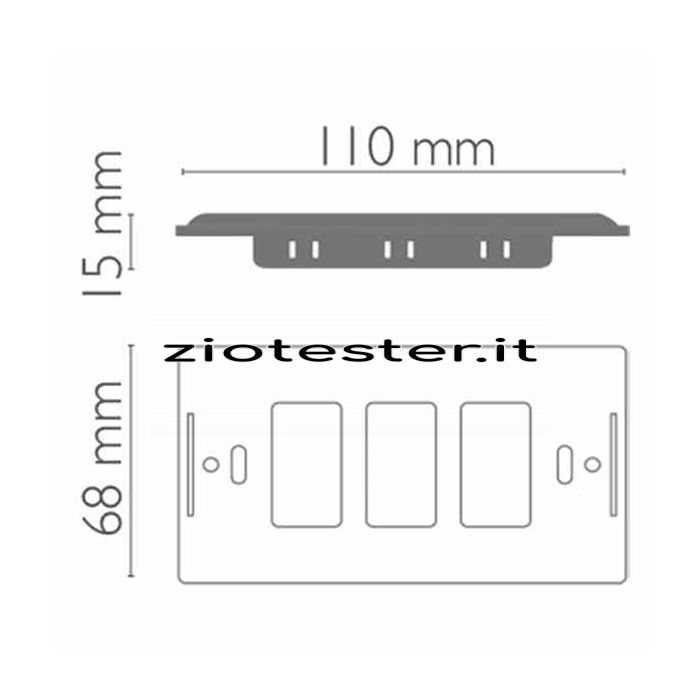 Supporto 3 Moduli Serie Classic Dimensione