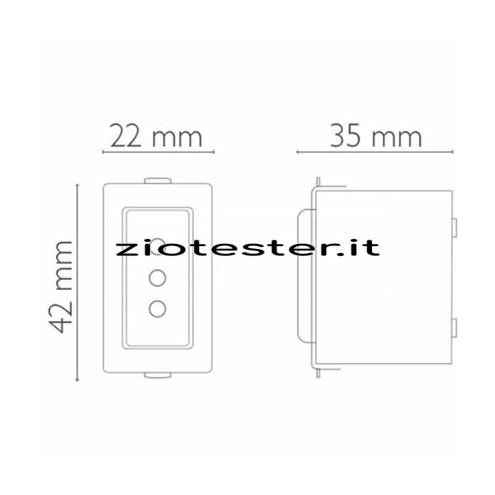 Presa 2 Poli + T 10 A Serie Classic Dimensione
