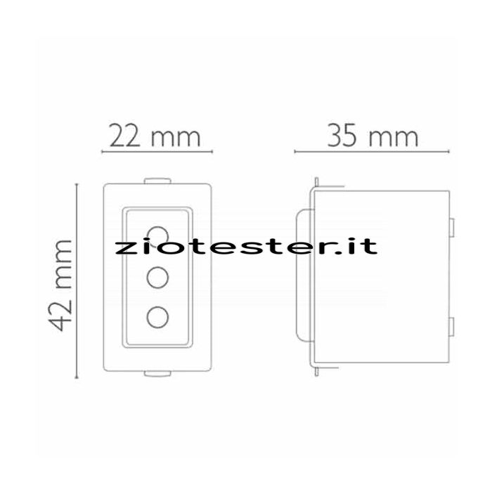 Presa 2 Poli + T 16 A Serie Classic Dimensione