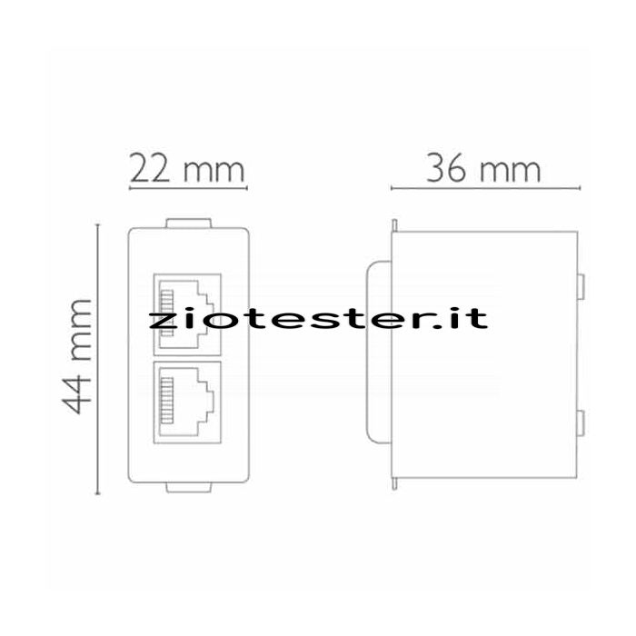 Presa 2 x Telefonica Rj 11 Serie Classic Dimensione