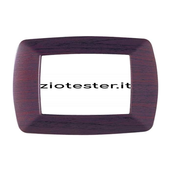 Kit Placca 3 Moduli con Supporto Serie LIVE legno scuro