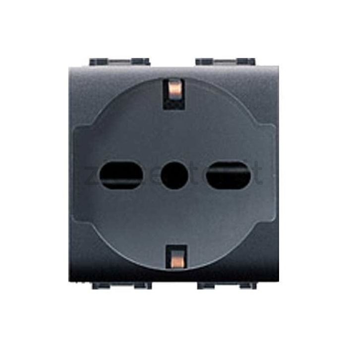 Presa Schuko Bivalente Serie LIVE nero