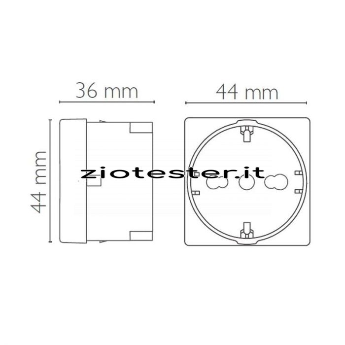 Presa di corrente Serie EGO Schuko 2Poli 10/16A+T-tec