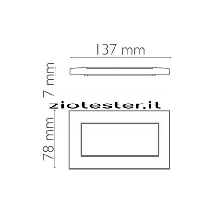 Placca 4 Moduli Serie EGO dimensioni