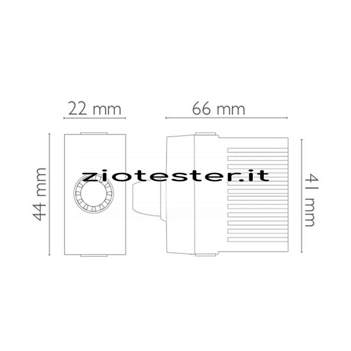 Dimmer Spia Luminosa Serie Ego dimensioni