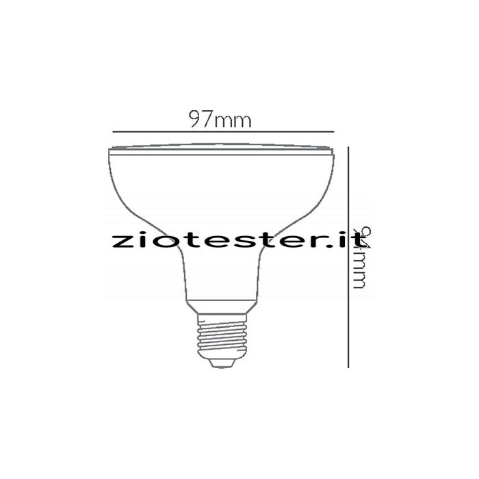 Lampadina LED Reflector Equivalente a 63W dimensioni