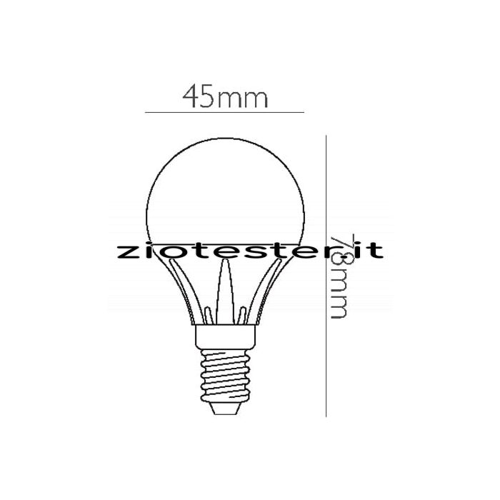 Lampadina LED Classic Miniglobe equivalente a 41W E14  dimensioni