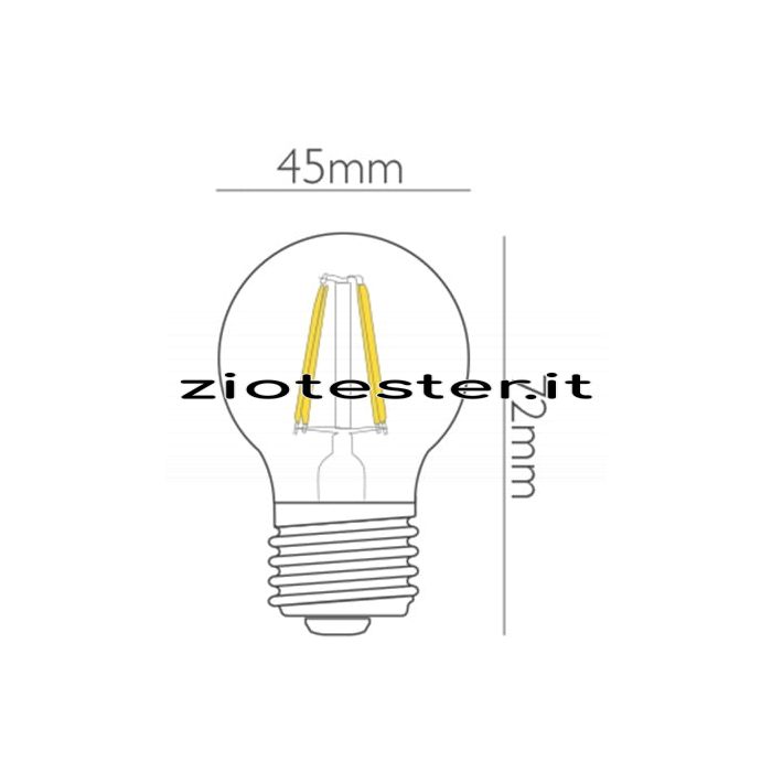 Lampadina LED Color Filament Minigloobe 4W dimensioni
