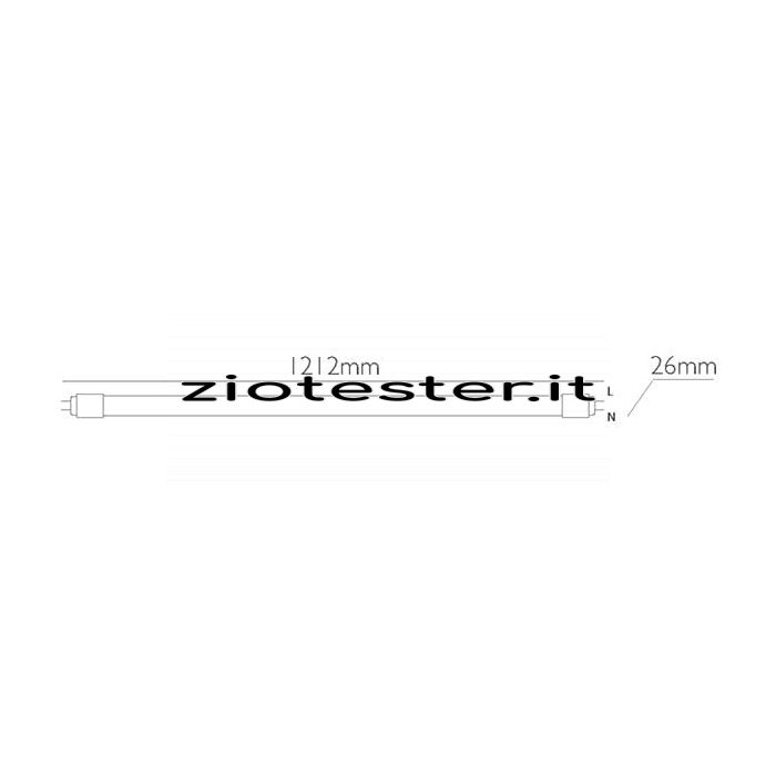 Tubo in Vetro LED Tube 18W 120 Im/W dimensioni
