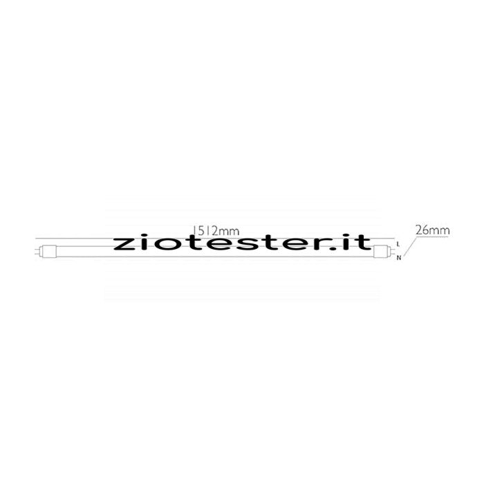 Tubo in Vetro LED Tube 24W 100 Im/W dimensioni