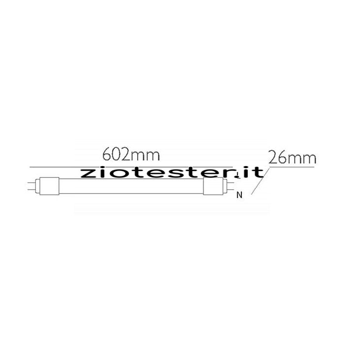 Tubo in Vetro LED Tube 9W 150 Im/W dimensioni