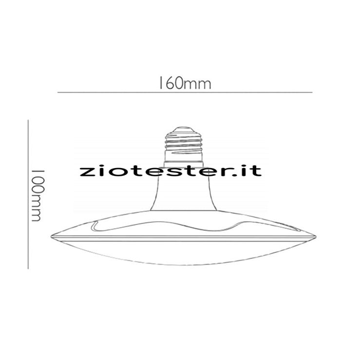 Lampadina LED High Power Bulb Equivalente a 100W dimensioni