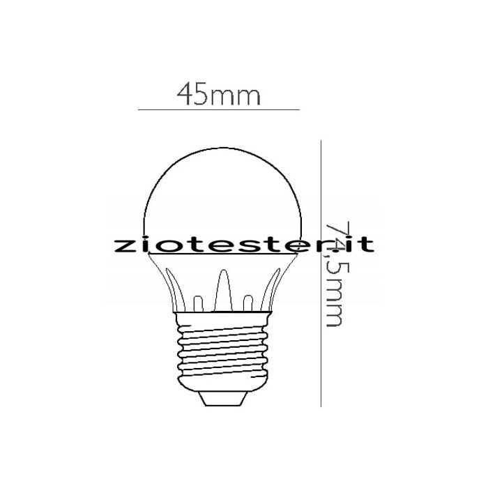 Lampadina LED Classic Miniglobe equivalente a 41W E27 dimensioni