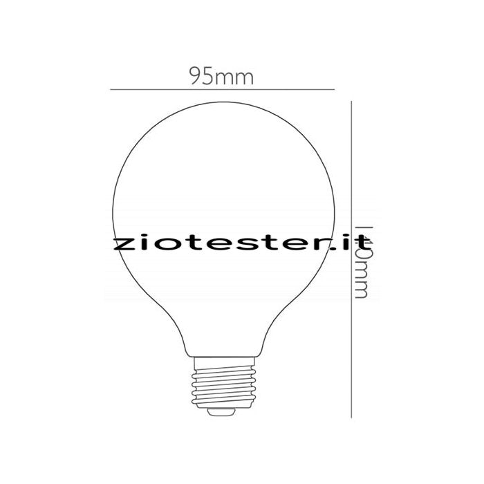 Lampadina Filament Opal Globe 9W Equivalente a 70W G95 E27_tec