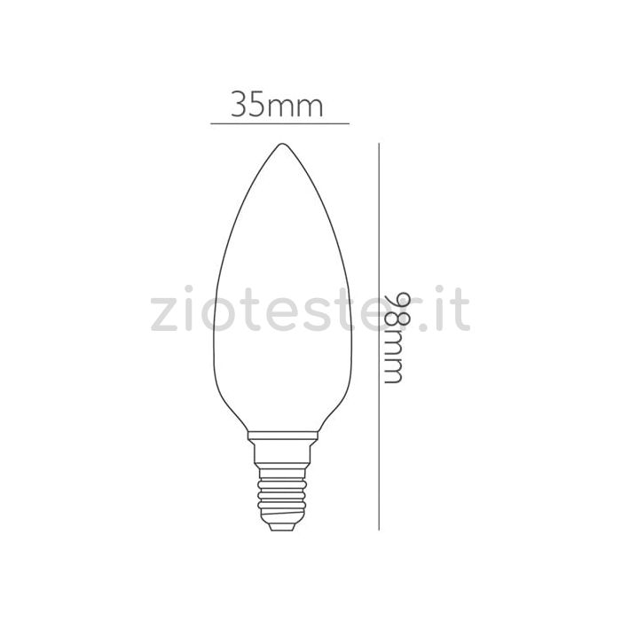 Lampadina Filament Opal Candle 4W Equivalente a 37W E14_tec