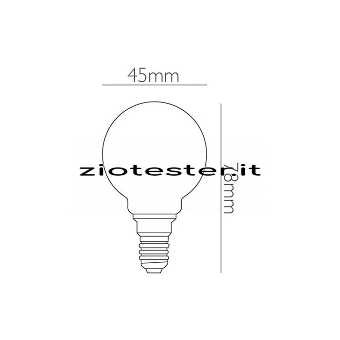 Lampadina LED Filament Opal Miniglobe 4W Equivalente a 37W E14_Tec
