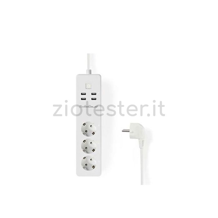 Multipresa Smart WiFi 16A con 3 prese Schuko + 4 prese USB