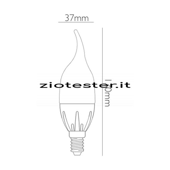 Lampadina LED Colpo di Vento E14 4W dimensioni