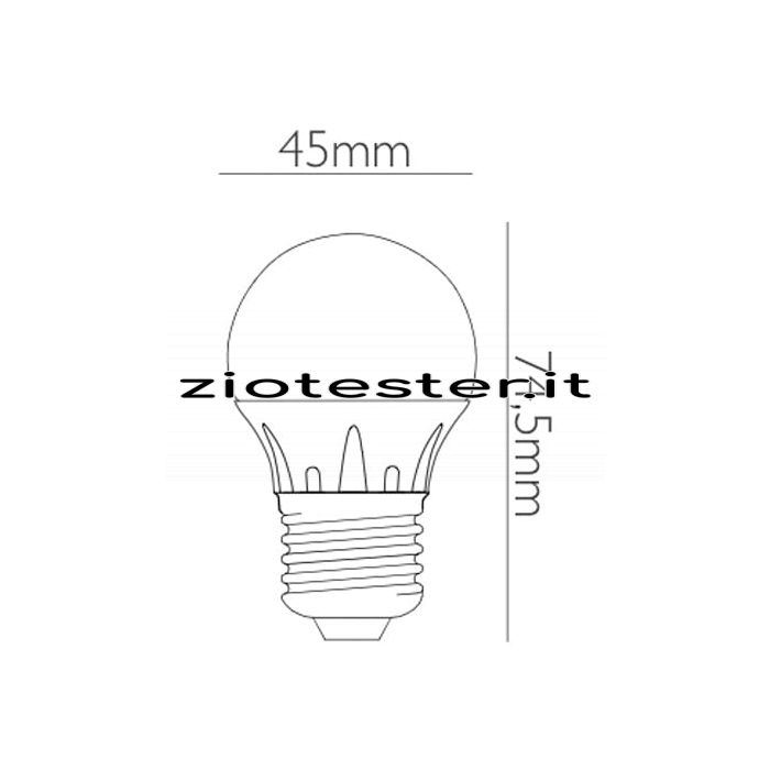 Lampadina LED Sfera 5W E27 dimensioni