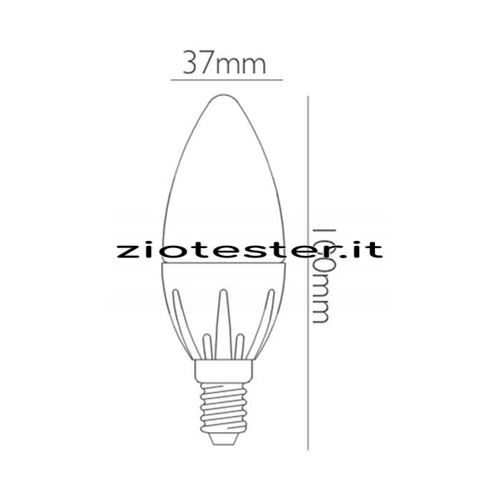 Lampadina LED Oliva  E14 3W dimensione