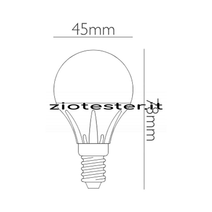 Lampadina LED Sfera 3W E14 dimensioni