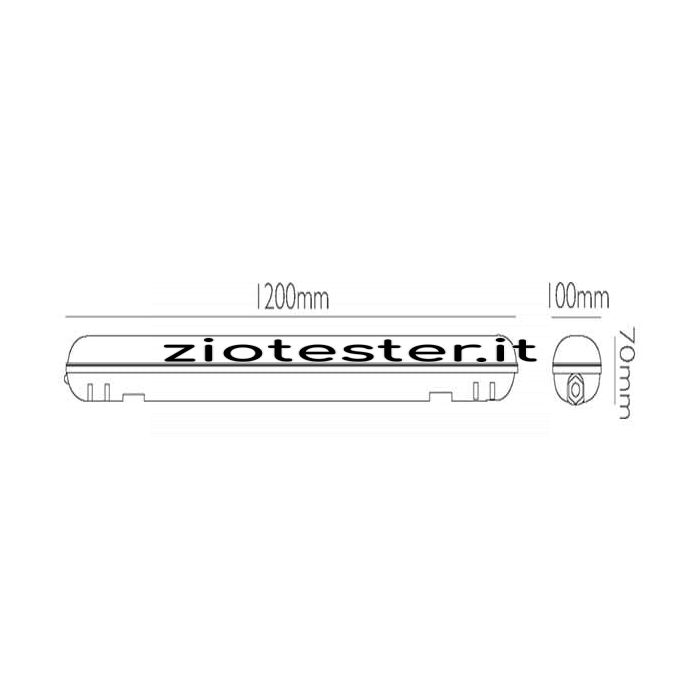Plafoniera LED Fixture Triproof Light 56W dimensioni