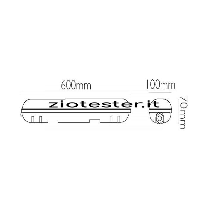 Plafoniera LED Fixture Triproof Light 28W dimensioni