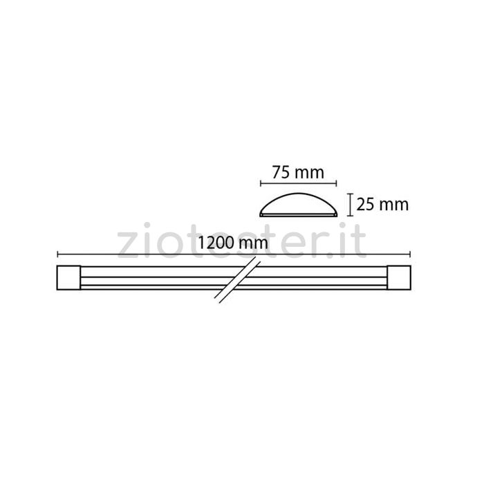 Plafoniera Lineare 36W 3 in 1 - Dimensioni