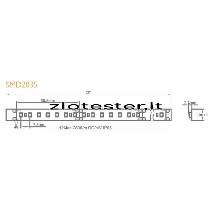 Nastro LED Strip 24V IP65 11W/m Waterproof-tec