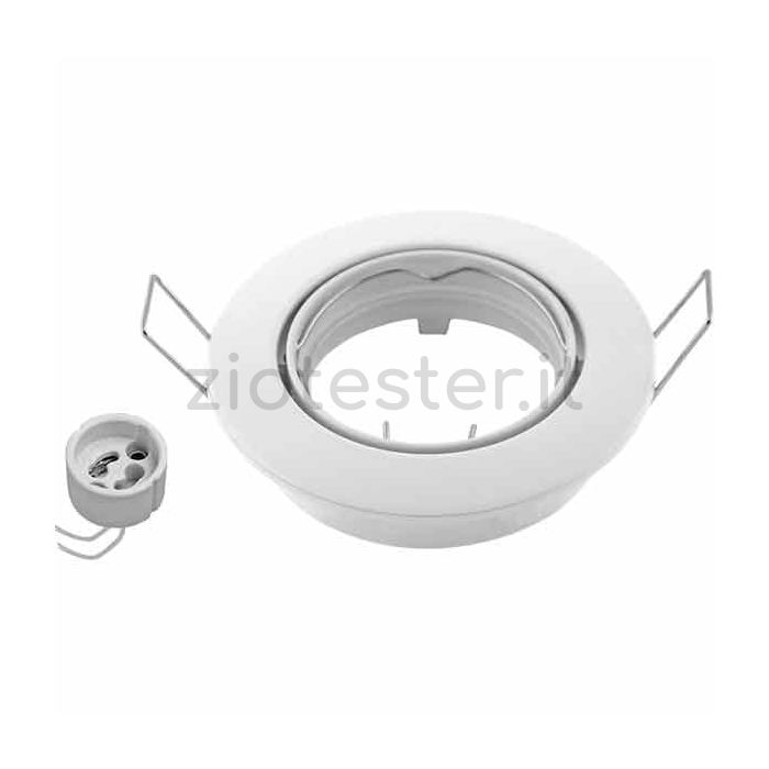 Lamp Holder Kit Portalampada Ghiera Orientabile bianco lucido