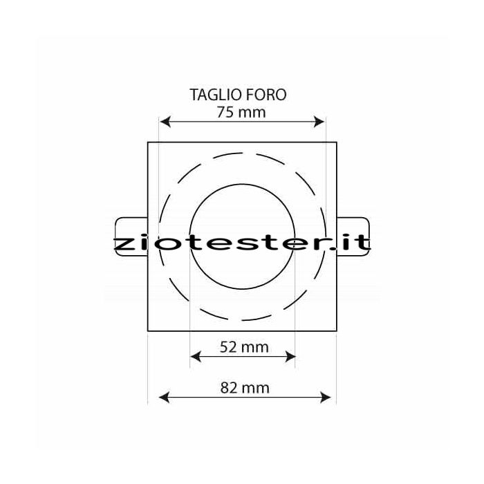 Lamp Holder Kit GU10 Ghiera Orientabile dimensioni