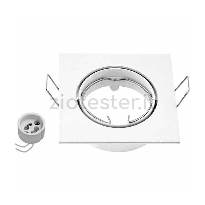 Lamp Holder Kit GU10 Ghiera Orientabile bianco lucido