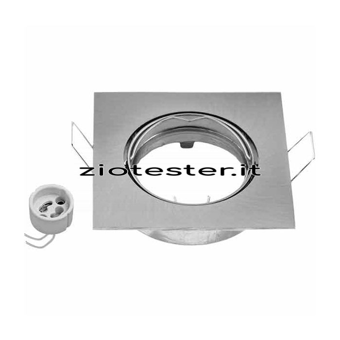 Lamp Holder Kit GU10 Ghiera Orientabile grigio satinato