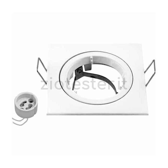 Lamp Holder Kit GU10 Ghiera  Fissa bianco lucido