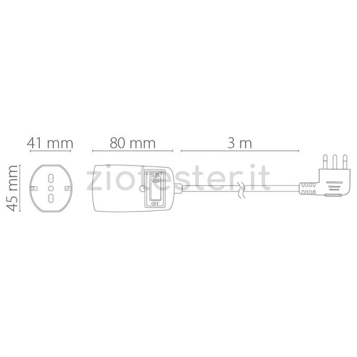 Prolunga Lineare 3 metri presa schuko