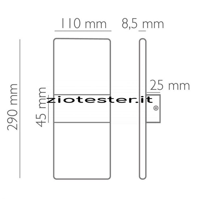 Lampada LED da parete Pisanello Rettangolare 6W-tec