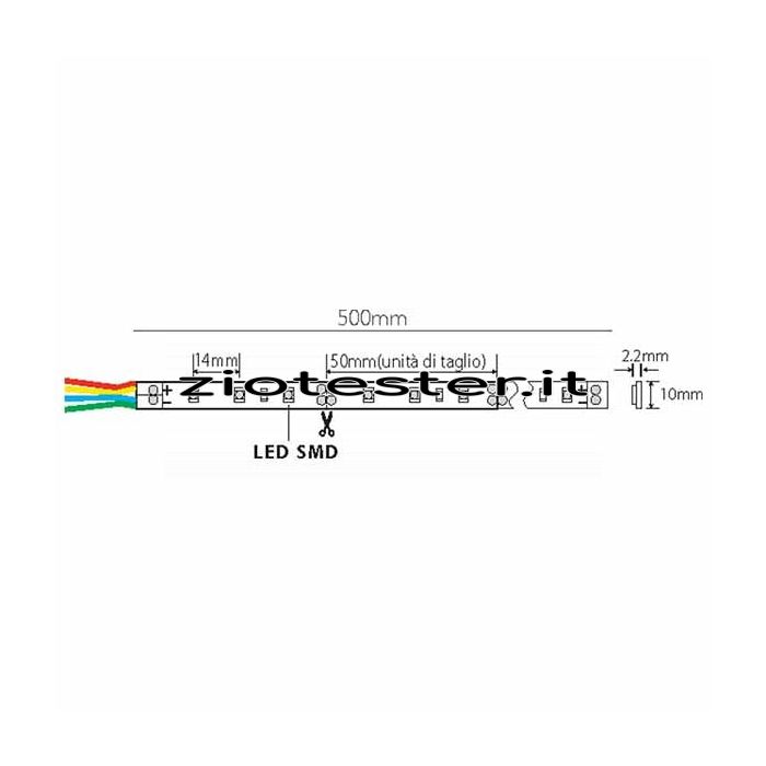 Nastro LED Strip RGB 14W/m dimensioni
