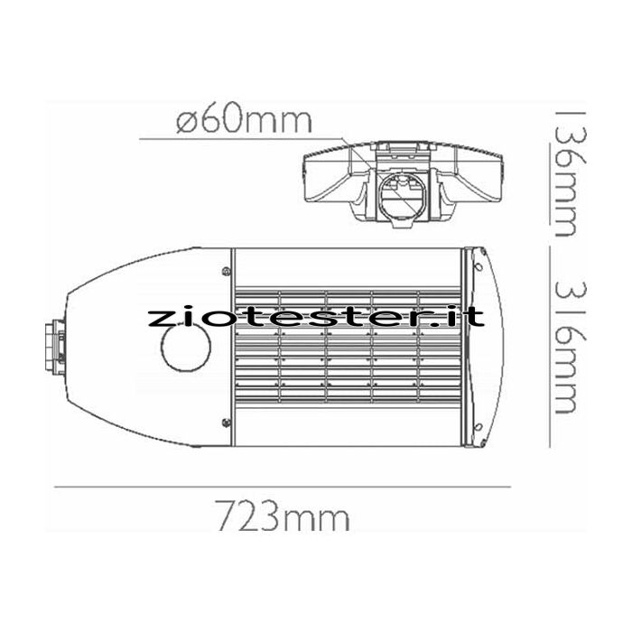 Lampada Stradale LED Premium 240W dimensioni